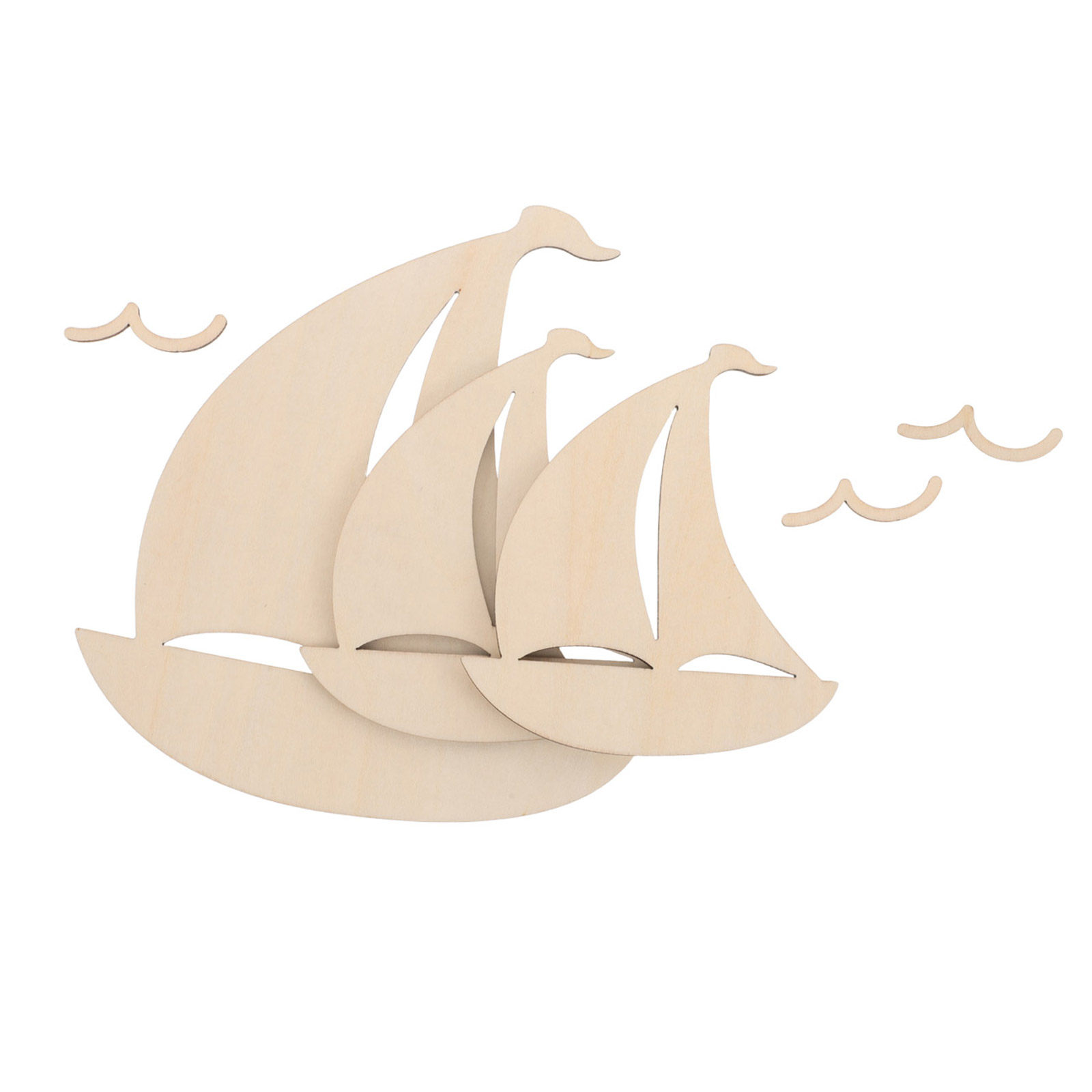 6Pcs Wooden Sailboat Nursery W - Art And Craft For Nursery ulasan dan harga