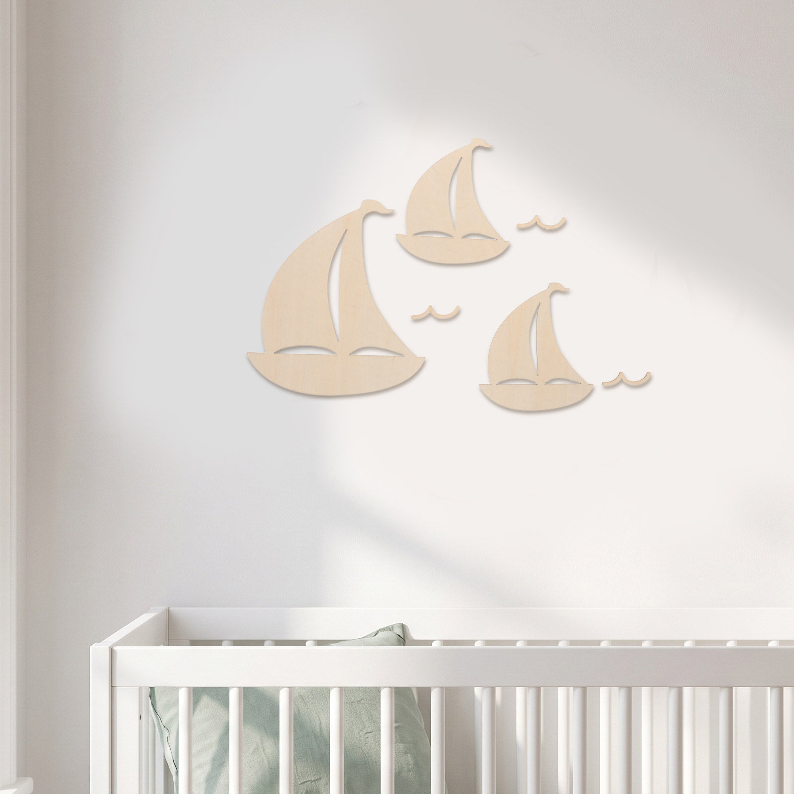 6Pcs Wooden Sailboat Nursery W - Art And Craft For Nursery ulasan dan harga