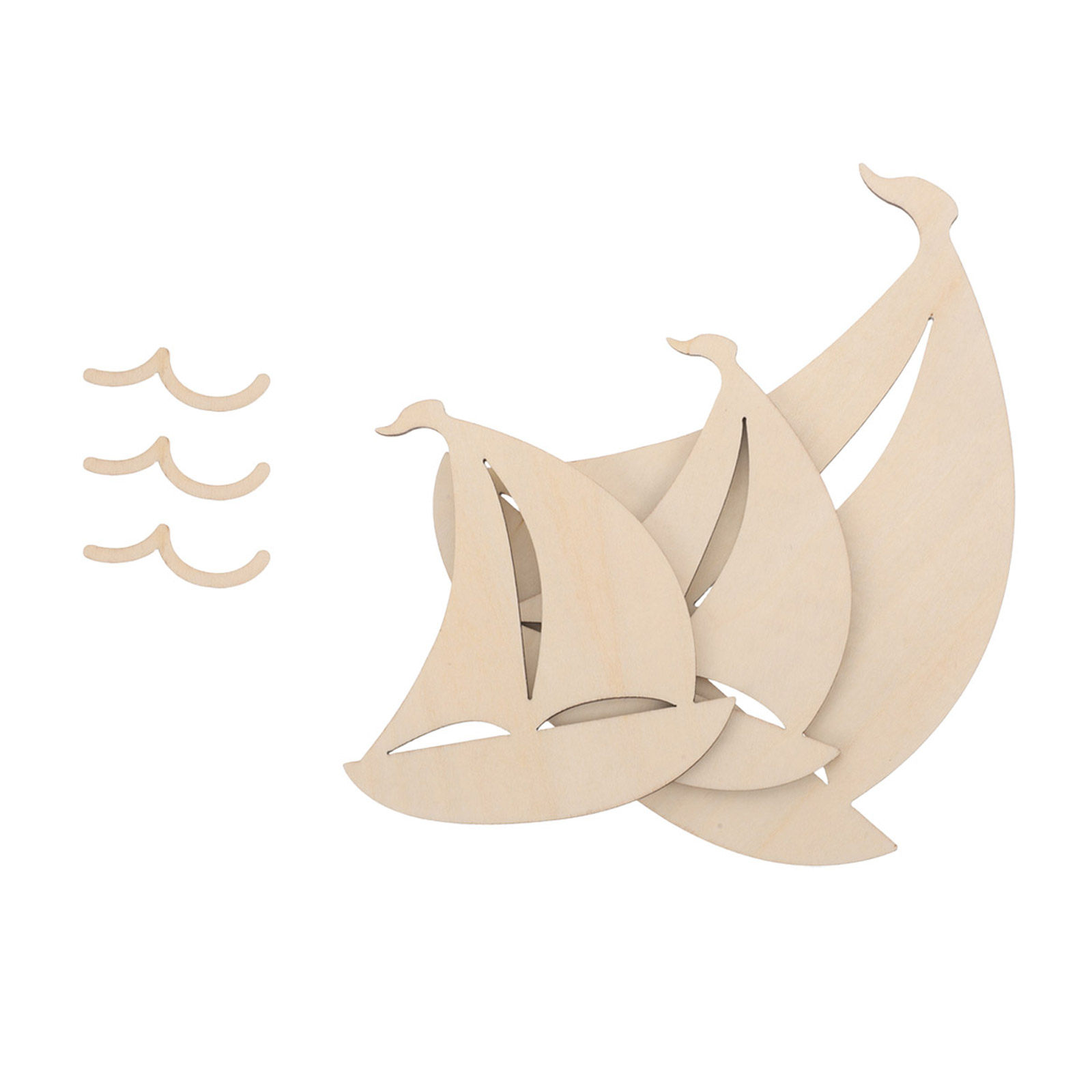 6Pcs Wooden Sailboat Nursery W - Art And Craft For Nursery ulasan dan harga