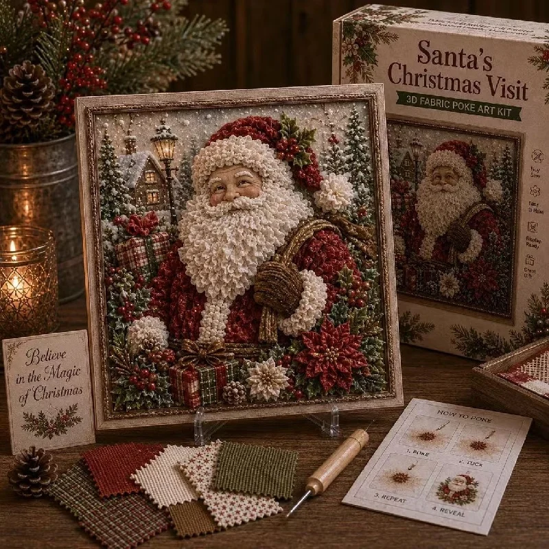 Vintage Christmas Fabric Poke  - Art Craft Kit ulasan dan harga