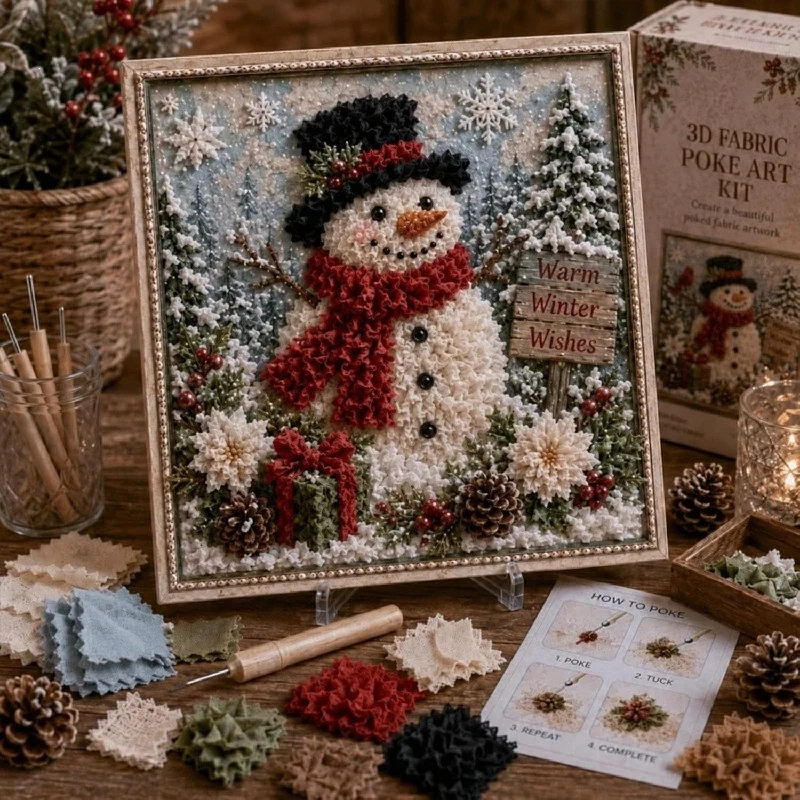 Vintage Christmas Fabric Poke  - Art Craft Kit ulasan dan harga
