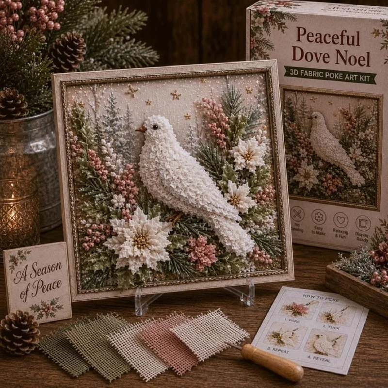 Vintage Christmas Fabric Poke  - Art Craft Kit ulasan dan harga