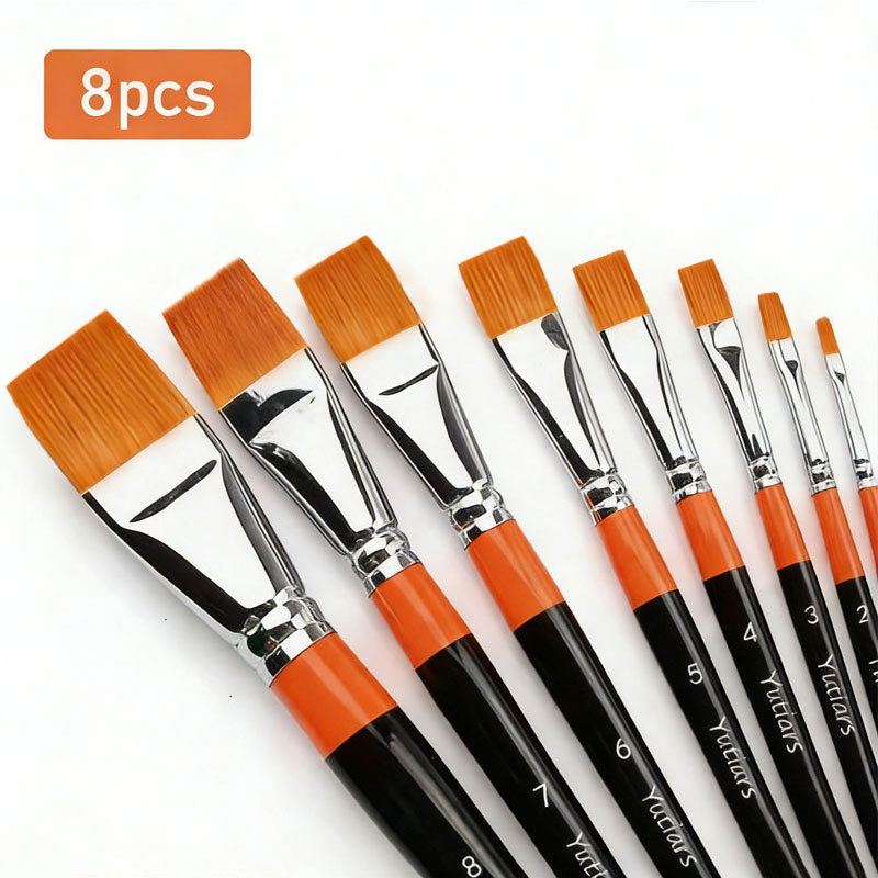 1Pc Artist Flat Paint Brushes  - Gouache Paint Set ulasan dan harga