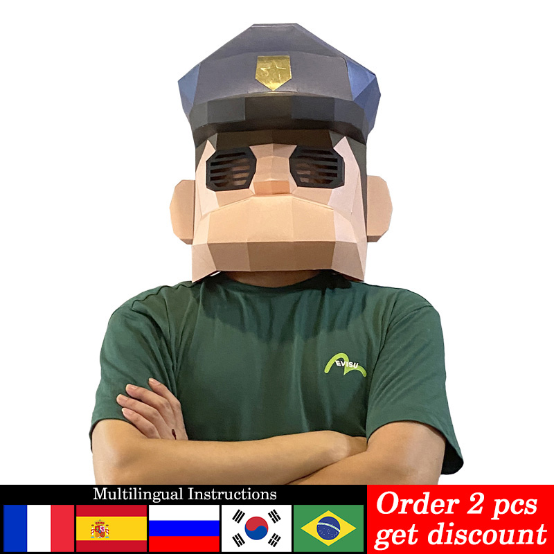 Cartoon Police Mask Paper Mode - Art Craft Cardboard ulasan dan harga
