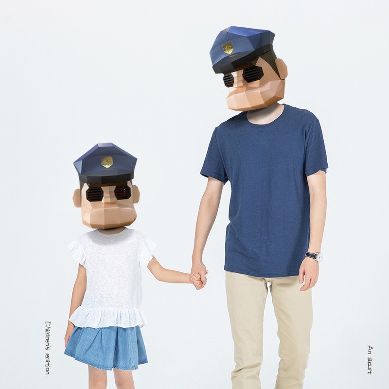 Cartoon Police Mask Paper Mode - Art Craft Cardboard ulasan dan harga