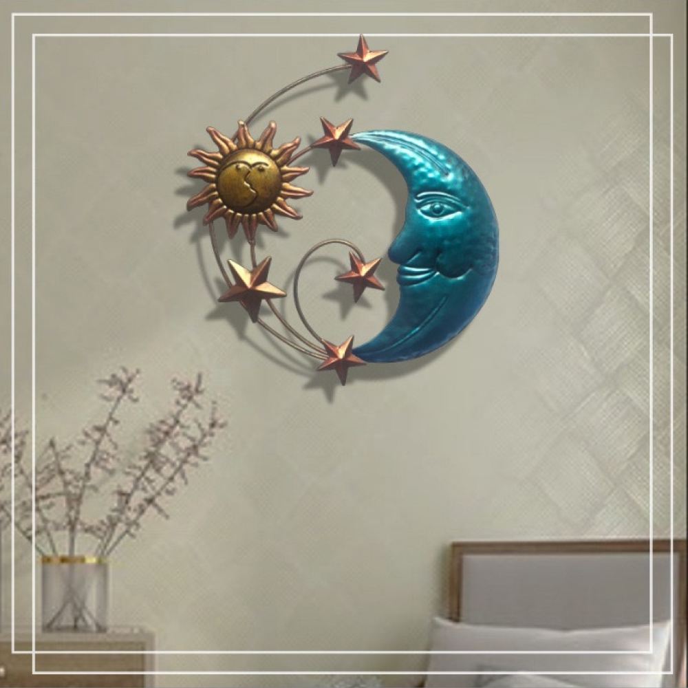 Handmade Iron Metal Moon Face  - Art And Craft For Nursery ulasan dan harga